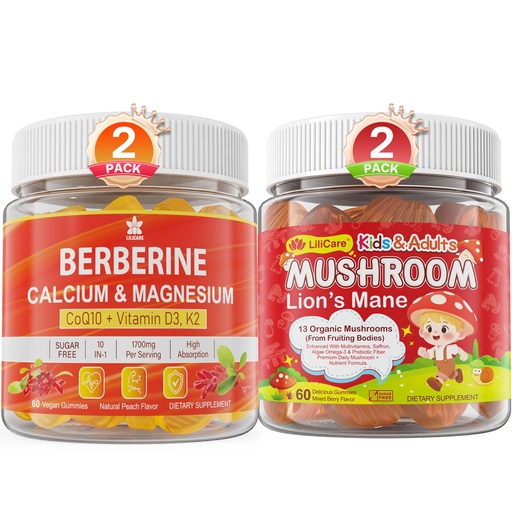 [BRSRGBD2CR6BUYI2] Mushroom Lions Mane Focus + Saffron + Omega-3 + Berberine Gummies