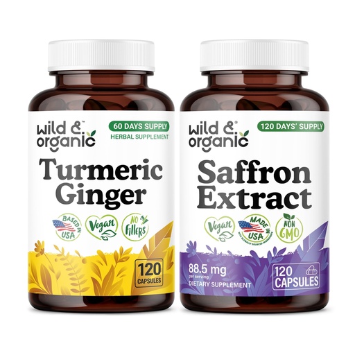 [BRSRGAQYCABRU33V] Turmeric Ginger 120 Capsules & Saffron Extract 120 Capsules