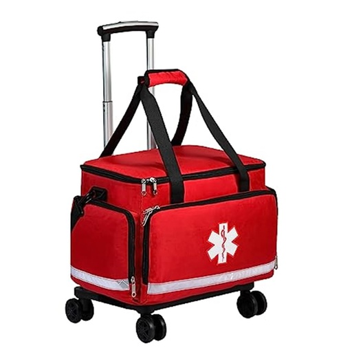 [BRSRO2T4CF4G2F3O] Medical Bag Rolling Roller Bag Trolley Duffel Nurses EMT CNA RN Empty for First Aid Responder Home Health Care Nursing Student Roll Duffle Bag Carry on Wheels Wheeled Work Physicians Doctor