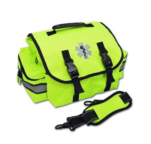 [BRSWIBA5DIIQICL6] Lightning X Products Small EMT Medic First Responder Trauma EMS Jump Bag With Dividers - Fluorescent Yellow