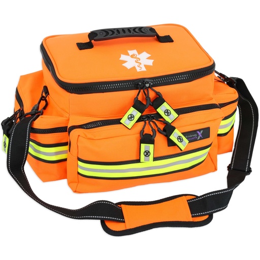 [BRSRMCQBCAMQKD34] Lightning X Medium First Responder EMT Bag | LXMB25 | w/Reflective, Shoulder Strap & Zippered Compartments for First Aid + Trauma Supplies - Orange