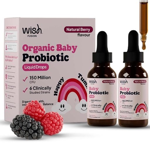 [BRSRG2T3DIIQ2ALU] Kids Probiotic Liquid Drops for Digestive & Gut Balance, Liquid Probiotic Drops, 6 Clinically Studied Strains, Easy Daily Use, Probiotic for Kids, Toddlers & Infants, 2 × 30ml Bottles