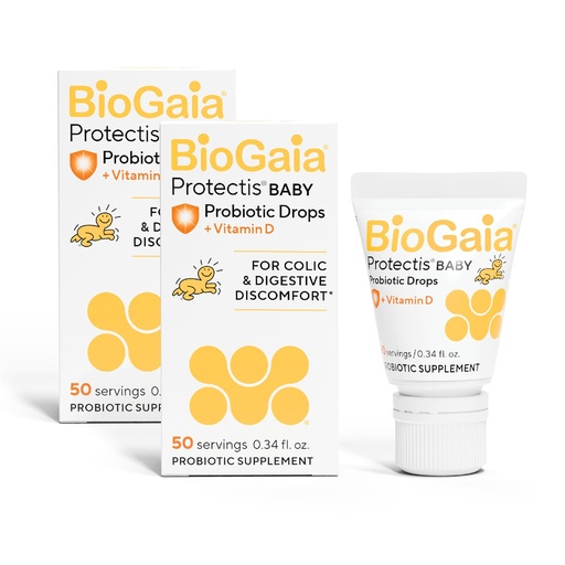 [BRSWGFAFCR7QYADH] BioGaia Baby Probiotic Drops - Colic & Gas Relief + Vitamin D, 50-Day Supply, Safe for Newborns, Reduces Crying, Fussing, Colic, Gas, Spit-ups & Constipation, No allergens, Dairy or Soy (Pack of 2)