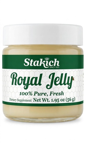[BRSWIYYFCF5BEDDE] Stakich Fresh Royal Jelly 1.95 oz – Pure Raw | Natural Energy, Immune Support, Skin Radiance & Menopause Relief | Cold-Shipped with Thermal Packaging