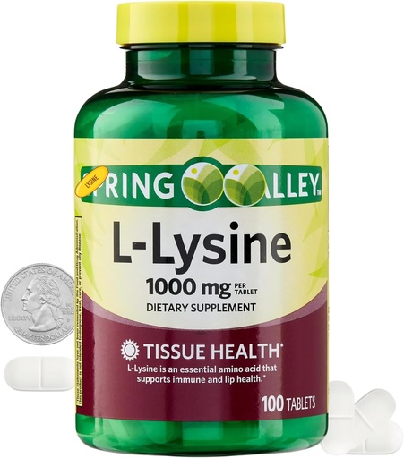 [BRSRAHANAB6BAETF] L-Lysine 1000mg Amino Acid llysine L lysine Lysine Supplement Lysine Immune Support 100 Tablet