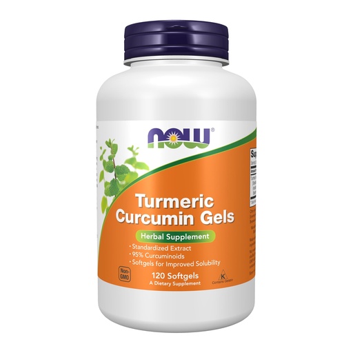 [BRSWIED6DEHWOCLC] NOW Supplements, Tumeric Curcumin (Curcuma longa) Gels, Standardized Extract, Herbal Supplement with 95% Curcuminoids, 120 Softgels