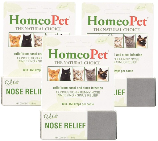 [BRSWGZ36CR6RMHLF] HomeoPet Feline Nose Relief, 3-Pack, 15 mL Each