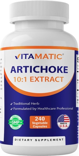 [BRSRAAA5CMIW2DT3] Vitamatic Artichoke Extract 10:1 1000 mg Concentrated Extract Per Serving – Plant-Based, Vegetarian, Non-GMO, Gluten-Free – Made in the USA – 240 Count