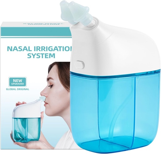 [BRSROBL3CACA4336] Nasal Irrigation System, Nasal Rinse Machine, Sinus Rinse Machine, Sinus Cleaner Machine with Water Tank & Waste Collection Tank - Nose Cleaner for Sinus,Sinus Adult,Allergy Relief - Blue