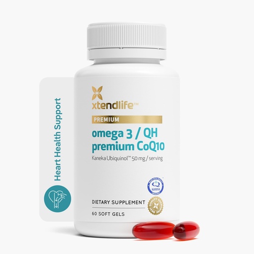 [BRSWIED2BUIB6CLC] Xtendlife Omega 3 QH Fish Oil + CoQ10 for Heart, Brain, Joint & Skin-1100mg Omega - 3 with DHA, EPA, Ubiquinol, Astaxanthin & Lycopene - 1 Month Supply (60 Count)