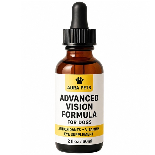 [BRSRGBQFOIHG2ADU] Aura Pets Advanced Vision Formula for Dogs, with Zeaxanthin, Astaxanthin, Lutein, Supports Vision and Overall Eye Health, Clears Debris, Reduces Cloudiness, 60ml