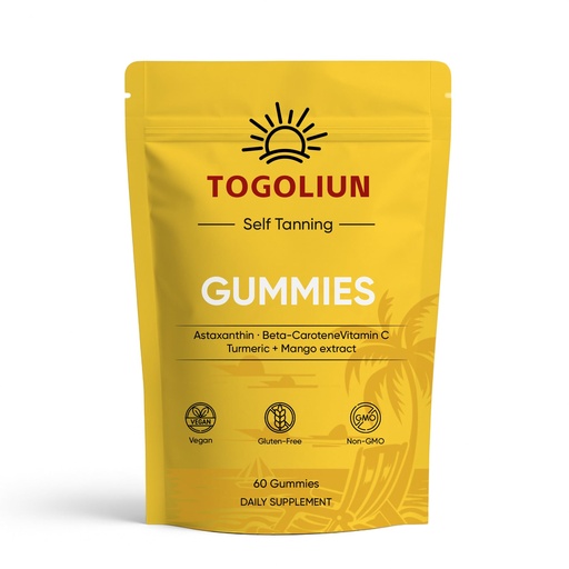 [BRSRGAYNBN5AIC3J] Tanning Gummies - Tanning Gummies with Astaxanthin, Beta Carotene, Vitamin C, Turmeric, Mango Extract.Natural Tan | Vegan | Gluten-Free | Non-GMO | 60 Gummies (1)
