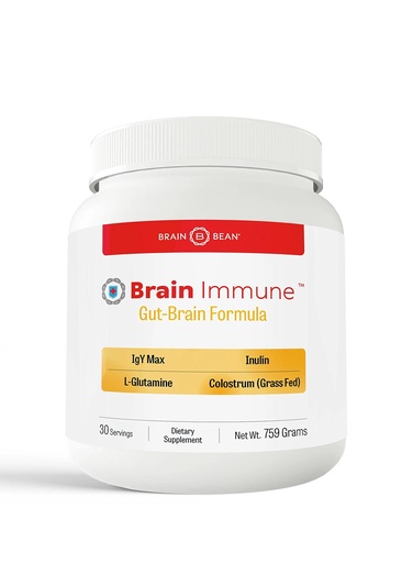 [BRSWGZ32OAFQOH3V] Brain Bean Brain-Immune | Advanced Formula to Support Leaky Gut, Leaky Brain, Immune System | with 10g Colostrum with Lactoferrin, 5g L-Glutamine, 4g IgY Max, and 1g Inulin | 30 Servings