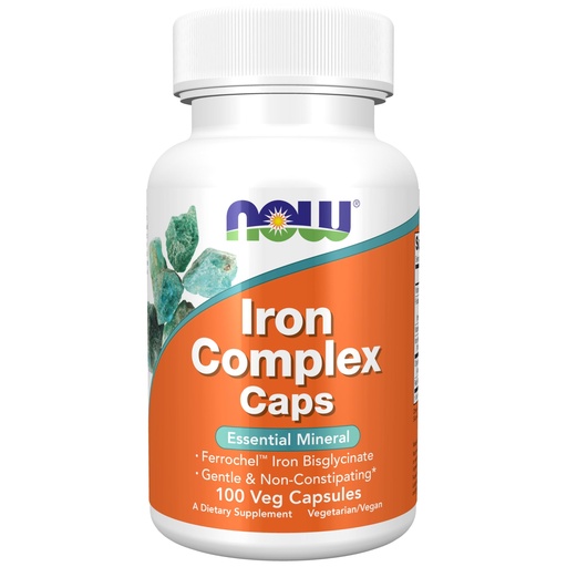 [BRSWGCQTOUHWMAI2] NOW Foods Supplements, Iron Complex Caps, Non-Constipating*, Essential Mineral, 100 Veg Capsules