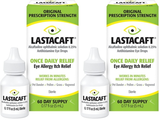 [BRSRGGQNCN5AI3Y7] Lastacaft Once Daily Eye Allergy Itch Relief Drops, 0.17 fl oz (5 mL), 1 Count (Pack of 2)