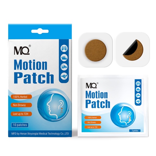 [BRSWIALQAUNBQDLY] MQ Motion Sickness Patch,10 Count,Non Drowsy Sea Sickness Patches Behind Ear for Cruise Ship Travel, Waterproof Car Sick Patches Fast Acting & Long Last 72H