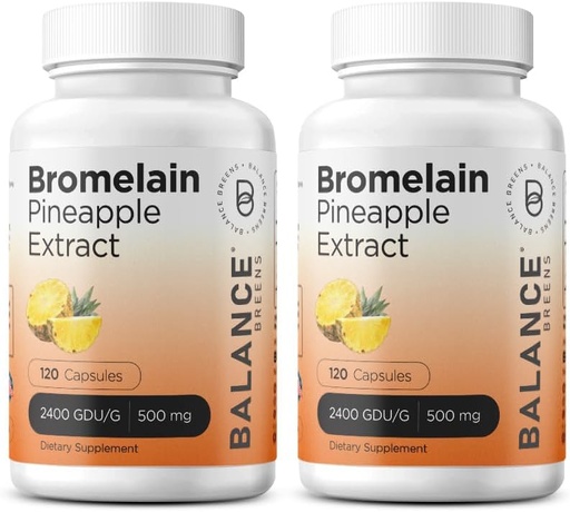 [BRSROC32C4NBOCLG] Balancebreens Bromelain 500mg, 120 Capsules - Pineapple Extract Digestive Enzyme, Supports Digestion and Joint Health Supplement