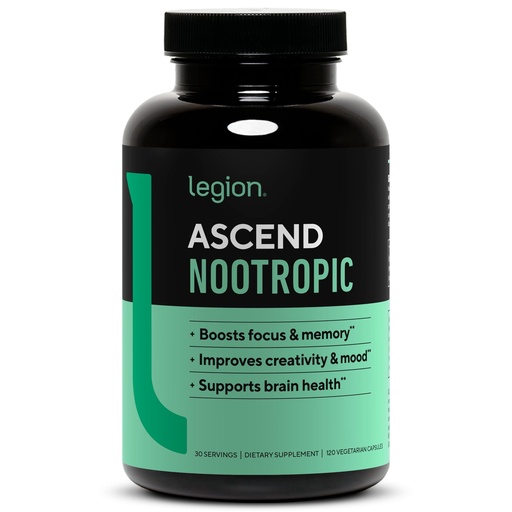 [BRSWGZA7CJ7RYE33] LEGION Athletics Ascend Nootropic - All-Natural Brain Supplements for Memory and Focus - Nootropics Brain Support Supplement with Alpha-GPC - Brain Supplement for Alertness & Mood Support, 30 Servings