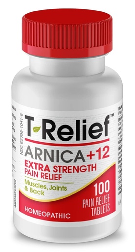 [BRSWGZIRBB6GOCY3] MediNatura T-Relief Extra Strength Pain Relief Arnica +12 Natural Relieving Actives for Back Pain Joint Soreness Muscle Aches & Stiffness, Whole Body Fast-Acting Relief for Women & Men - 100 Tablets