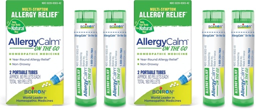 [BRSRGGQKA4CGM3TL] Boiron AllergyCalm On the Go for Relief from Allergy and Hay Fever Symptoms of Sneezing, Runny Nose, and Itchy Eyes or Throat - (160 Pellets), (Pack of 4)