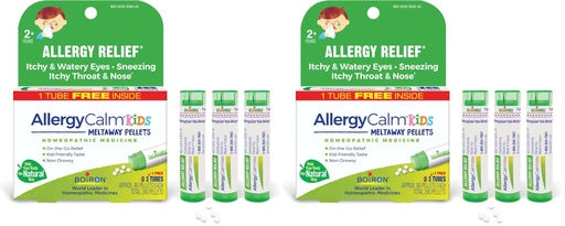 [BRSRGGQKOUCQ2YI3] Boiron AllergyCalm Kids Pellets for Relief from Allergy and Hay Fever Symptoms of Sneezing, Runny Nose, and Itchy Eyes or Throat - 80 Count (Pack of 6)