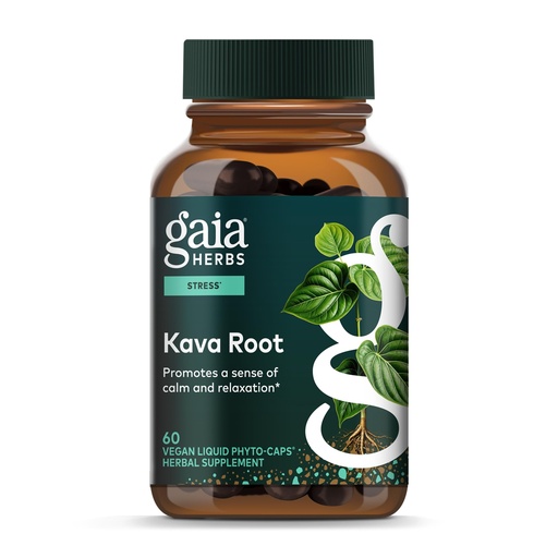 [BRSWIYL7C4ARUYLI] Gaia Herbs Kava Root - Helps Sustain a Sense of Calm & Relaxation During Times of Stress*- Made with Noble Kava Cultivars - 60 Vegan Liquid Phyto-Caps (60 Servings)