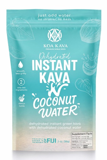 [BRSREBI5O57GG3TP] Koa Kava Instant Kava Powder + Coconut Water - Noble Fiji Kava Drink Mix Dehydrated, Not Micronized Kava, Easy Mix (2oz)