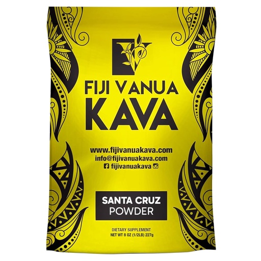 [BRSROAY6AEIRAE3U] Fiji Vanua Kava Premium Santa Cruz Powder, Medium Grind Noble Root, Easy to Prepare Kava with A Smooth and Creamy Taste, Kava Root Powder, 8 oz
