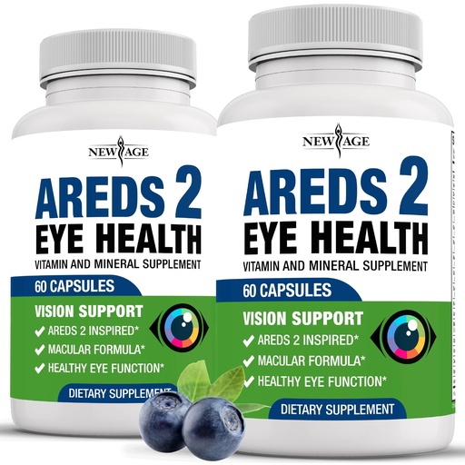 [BRSRAYY3BUFAOHTP] NEW AGE AREDS 2 Eye Vitamin Contains Bilberry 6000mg Lutein (32mg), Grape seed (6000 mg), Eyebright (1000 mg), and Zeaxanthin (8 mg) - 120 Count