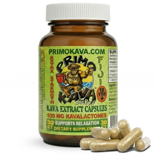 [BRSRAHALBUIGGETF] Kava Capsules 3000mg | Authentic Kava Kava from Fiji | Fast Acting Kava Extract | 3,000mg of Kavalactones | Adaptogenic Experience | Certified 3rd Party Testing