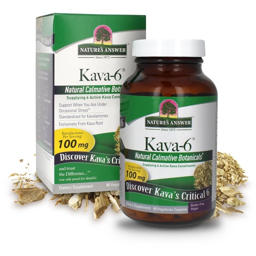 [BRSWIYT3PMDAGCLC] Nature's Answer Kava Root Powder 90 Capsules - Kava Powder for Mood & Stress Relief, Calming Support - Gluten Free, Vegan, Made in USA for Everyone