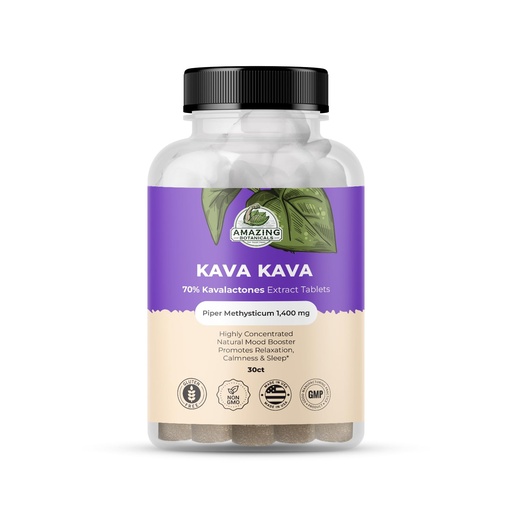 [BRSW2YYQCV7RGEYZ] Kava Kava Extract Tablets High Potency Kavalactones Extract, 140mg of Fresh Piper Methysticum per Serving, Kavalactones Root Extract Boosts Mood, Promotes Relaxation, Relieves Tension – 30 Tablets