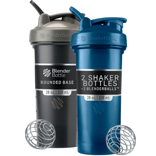 [BRSRAHQBBMHQ4A3J] BlenderBottle Classic V2 Shaker Bottle Perfect for Protein Shakes and Pre Workout, 28-Ounce (2 Pack), Black and Navy