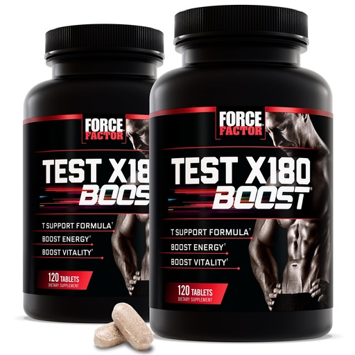 [BRSW2Y36AEBAKA3V] Force Factor Test X180 Boost, 9-in-1 T Support for Men with D-Aspartic Acid, Boron, Fenugreek, Tribulus Terrestris & zumXR to Help Boost Energy, Vitality & Performance, 240 Tablets