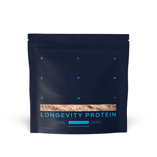 [BRSRAHAOBENRQCDL] Blueprint Bryan Johnson Chocolate Protein Powder – Vegan Plant-Based Supplement with Cocoa Powder – Clean Ingredients – 26g Protein per Serving – Non-GMO – 30 Servings