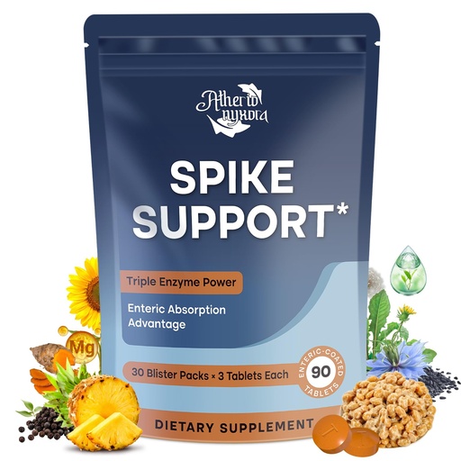 [BRSREHDRO4CAYDLF] Spike Detox – Nattokinase Supplement 10,000 FU with Serrapeptase 18,000 SPU & Bromelain 800 GDU – 3-in-1 Systemic Multi-Enzyme Formula for Heart - 90 Tablets