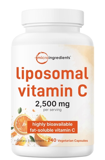 [BRSRABLYO55RUF3Z] Liposomal Vitamin C 2,500mg, 240 Veggie Capsules | Highly Bioavailable Fat Soluble Form | Immune Support & Antioxidant Supplement | Liposomal Delivery for Superior Absorption | Non-GMO, Gluten Free
