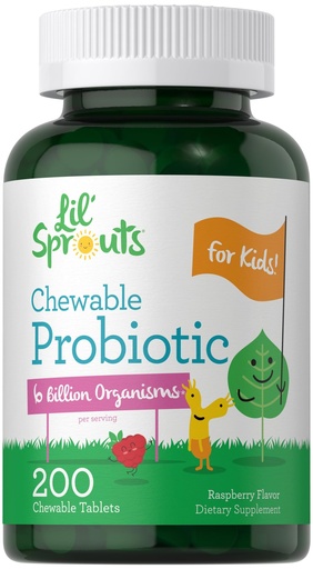 [BRSWYEADOQMBUHQ7] Carlyle Probiotics for Kids Chewable | 200 Count | 6 Billion CFUs | Raspberry Flavor | Non-GMO & Gluten Free Supplement | by Lil' Sprouts