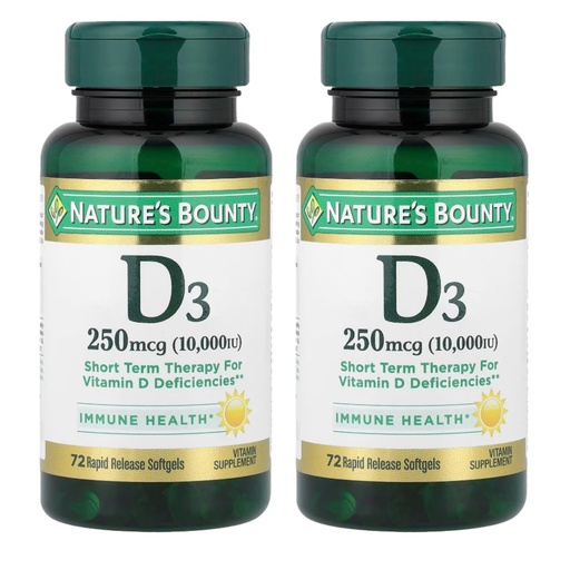 [BRSWKH3YBQJQ4CDL] Nature's Bounty, Ultra Strength D3-10,000 IU, 72 Softgels (2pack)