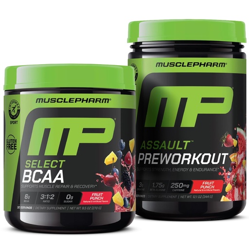 [BRSRGHAKOUFAMEIZ] Muscle Pharm BCAA & Assault Pre-Workout Bundle – Boost Energy, Strength, and Recovery