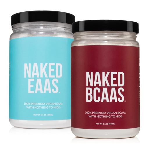 [BRSROATRCIFWM3LP] Unflavored Naked Naked BCAAs + Unflavored Naked Eaas Amino Acids Powder Bundle Vegan All Natural Essential Amino Acids 500 Grams