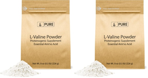 [BRSRGFINA4HBEHLD] PURE ORIGINAL INGREDIENTS L-Valine (8 oz) Essential Amino Acid Supplement Powder (Pack of 2)