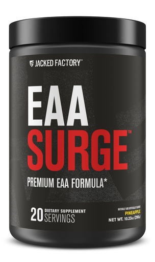 [BRSWYY34OUOWADY6] Jacked Factory EAA Surge Essential Amino Acids Powder - EAAS & BCAA Intra Workout Supplement w/L-Citrulline, Taurine, & More for Muscle Building, Strength, Endurance, Recovery - Pineapple, 20sv
