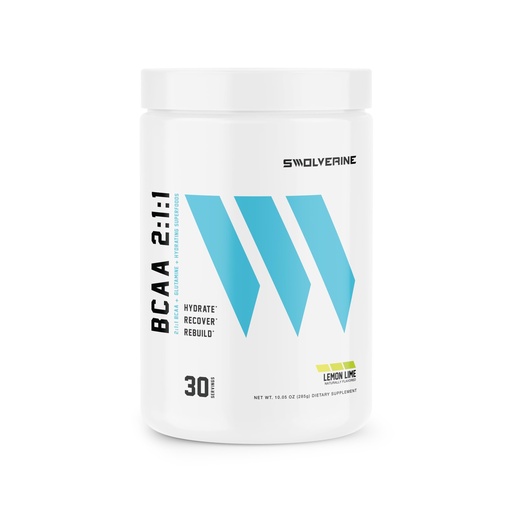 [BRSREAD5OYMWAD3P] Swolverine BCAA Powder 2:1:1 with L-Glutamine & Electrolytes - Stimulant-Free Amino Acid Supplement for Muscle Recovery, Hydration & Endurance Support, 30 Servings, Lemon Lime