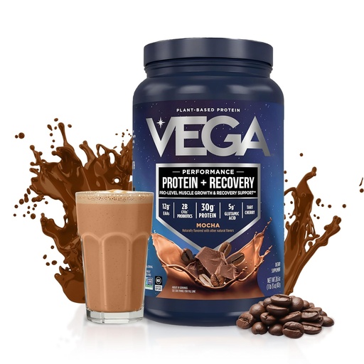 [BRSROFD7PINRQG3K] Vega Protein + Recovery, Mocha – 30g Vegan Protein, Dairy & Gluten Free, Probiotics, NSF Certified, 28.8 oz,19 Servings (Pack of 12)