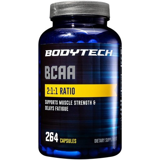 [BRSREZQ7OENGGYDX] BodyTech BCAA a 2:1:1 Ratio a Supports Muscle Strength & Delays Fatigue (264 Capsules)