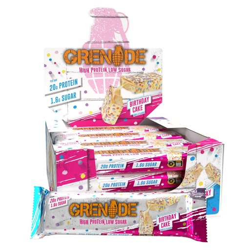 [BRSWGFAHOYIBEE32] Grenade Carb Killa High Protein and Low Sugar Candy Bar, 12 x 60 g - Birthday Cake