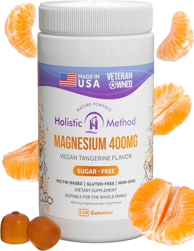 [BRSRMZ36O4AQGDY6] Magnesium Citrate Gummies - Sugar-Free, Vegan and Non-GMO for Better Sleep and Relaxation - No Sugar Alcohol - Magnesium Supplement for Adults, Teens and Kids - Tangerine - 240 Gummy