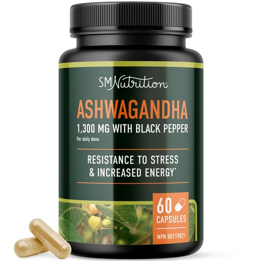 [BRSWGAAKOAMWED3L] Ashwagandha Supplement 1300mg for Stress Resistance & Energy Boost | High Absorption Adaptogen from Root Powder with Black Pepper | Stress-Related Fatigue Support | Non-GMO | 120ct, 2-Month Supply
