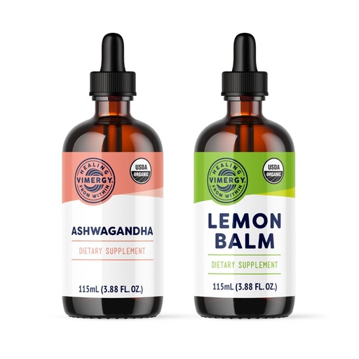 [BRSRGBQEBUHGEA3B] Vimergy Brain Body Rescue Kit* - Ashwagandha (115mL) + Lemon Balm (115 mL)